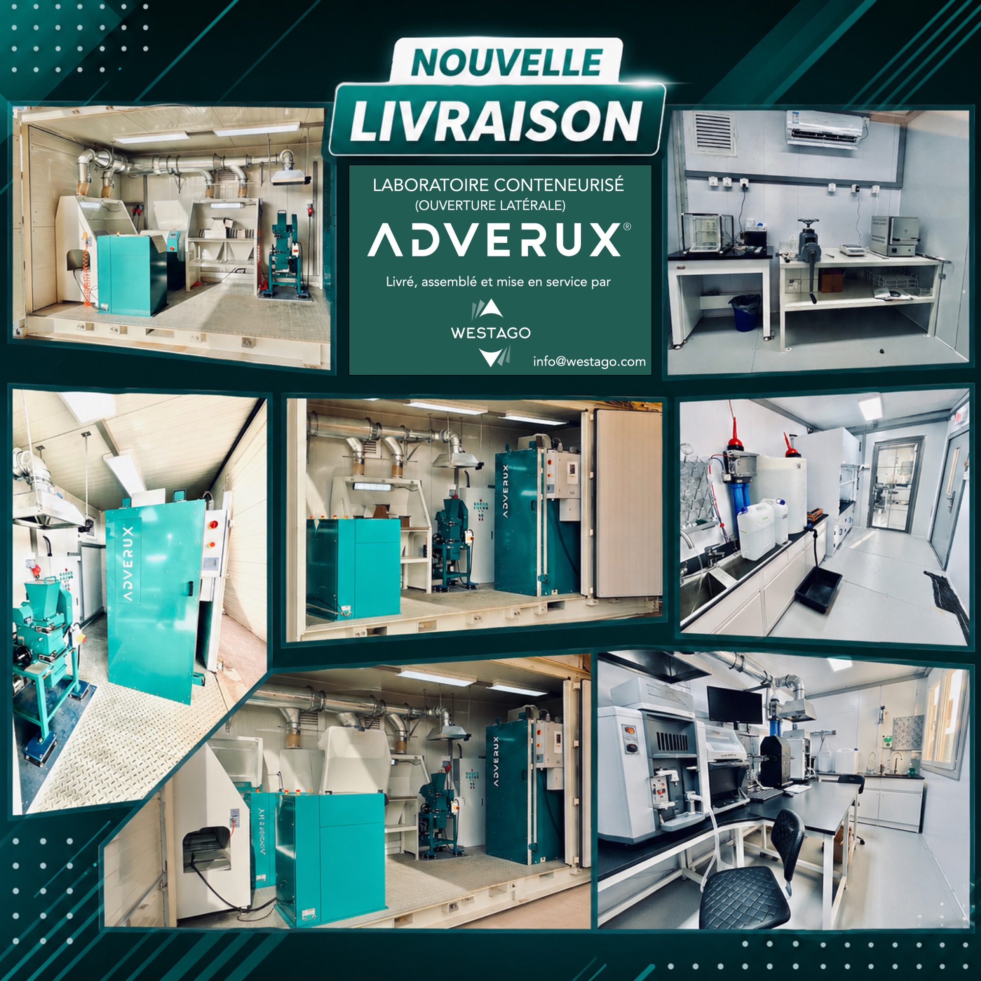 Annonce WESTAGO de livraison du laboratoire conteneurisé ADVERUX®